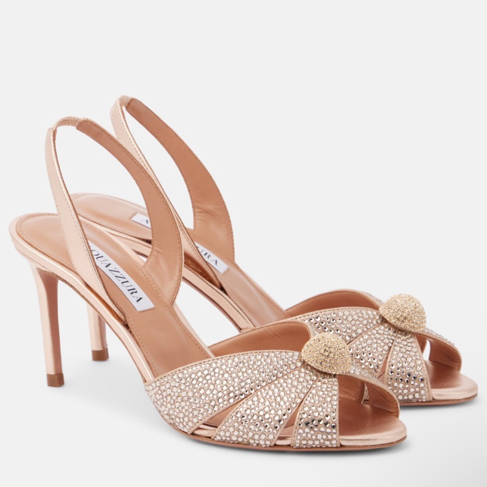❗️SOLD❗️AQUAZZURA Italian Flirt 75 embellished leather sandals